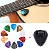10 Stück Bunte Gitarrenplektren und Plektrumhalter-Set für klassisches Strumming Flatpicking Anfänger 0,46 mm Dicke Gitarrenteil Plektrum