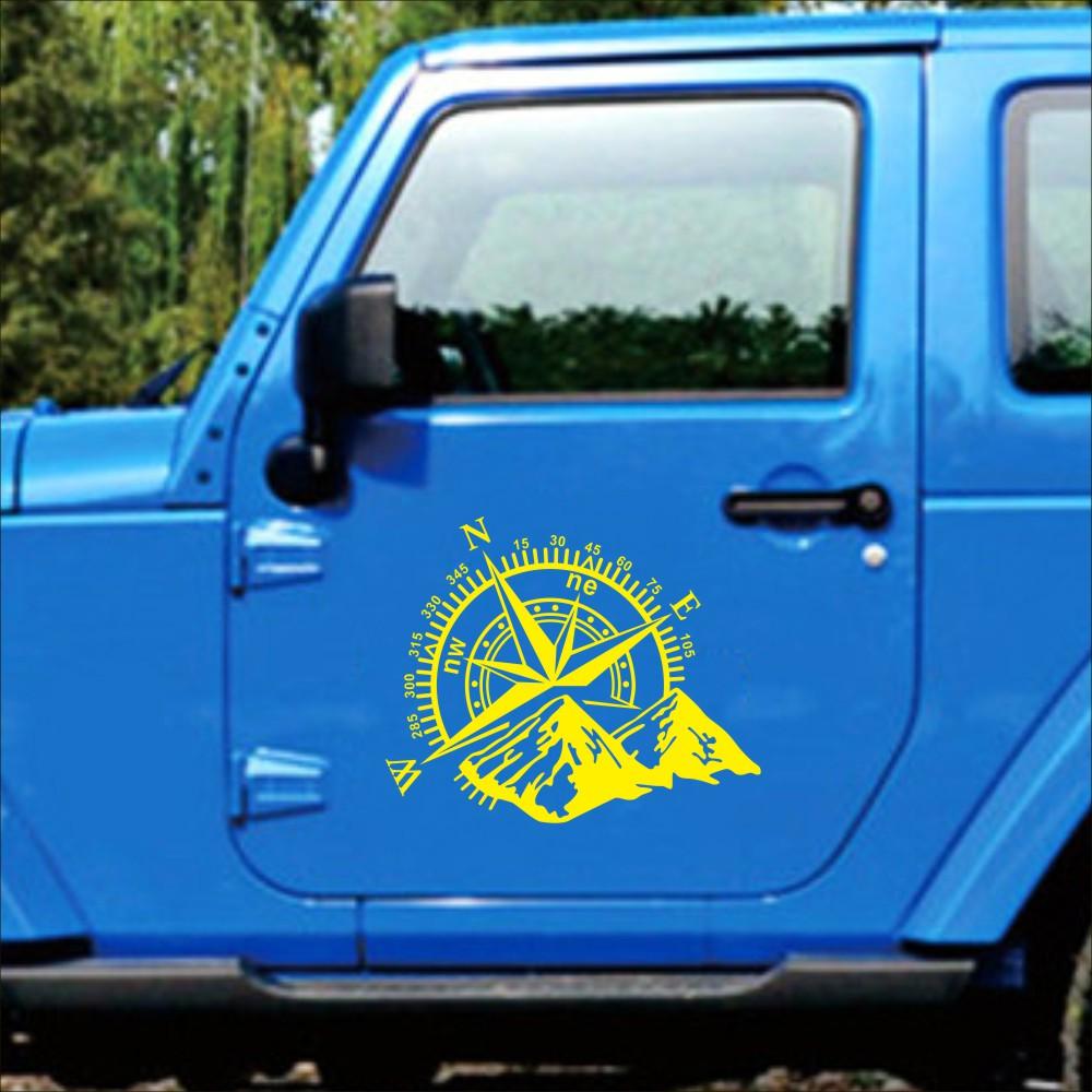 3D Car Sticker Compass Rose Navigate Mountain 4x4 Offroad Vinyl Sticker Decal Car Decal