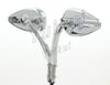 YUIKUI RACING Motorcycle Universal Mirror Motorcycle Aluminum Mirror Skull Chrome and Black Harley Mirror