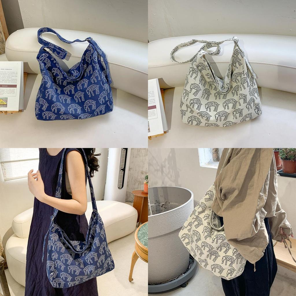Ethnic Style Tote Bag With Stitching Details For Daily Use