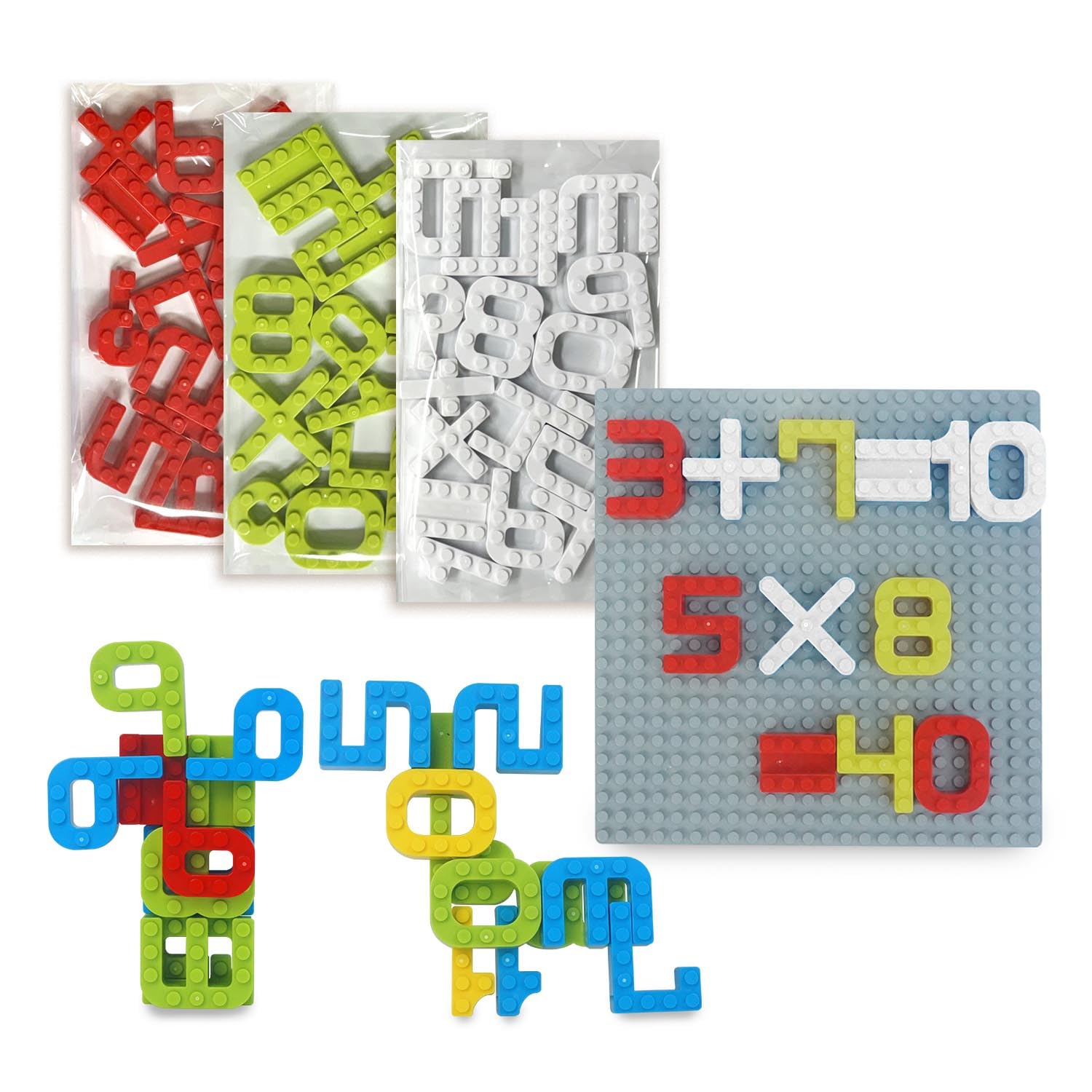 

MOJIBLOCK Числовые блоки [Дополнительный набор 3 цвета] Число 3 цвета (Красный, Белый, Зеленый) Развивающая игрушка, Блоки, Развитие кончиков пальцев, Первые числа,