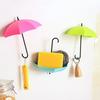 Random 3 Pcs Colorful Umbrella Wall Hook Key Hair Pin Holder Organizer Decorative Organizer