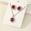 2Pcs/set Simulation Gemstone Earrings Necklace for Women Suitable for Daily Wear Jewelry Set