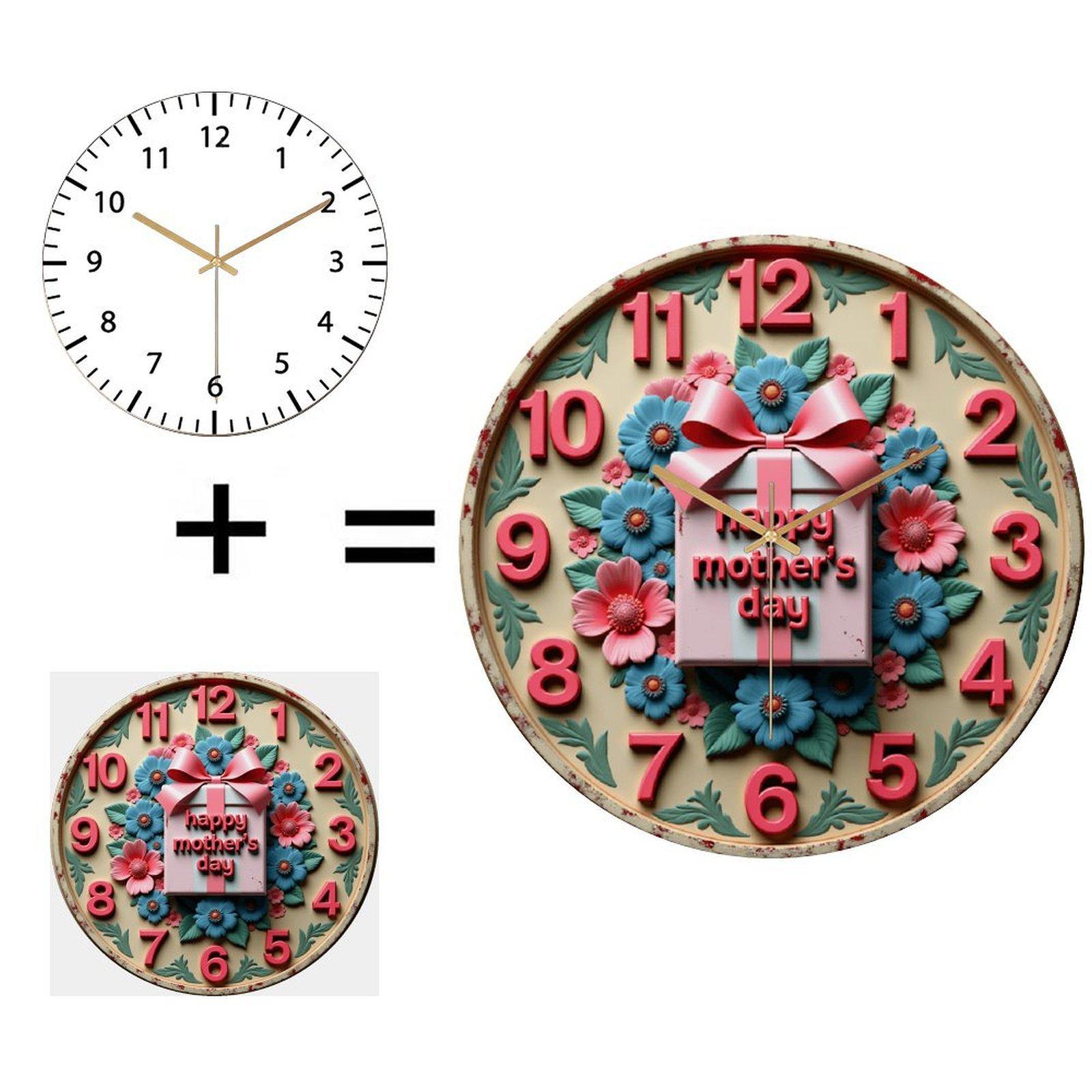 30x30cm Round Glass Wall Clock that is a Reliable and Durable Timekeeper (White,12 in(30.48cm)) белый