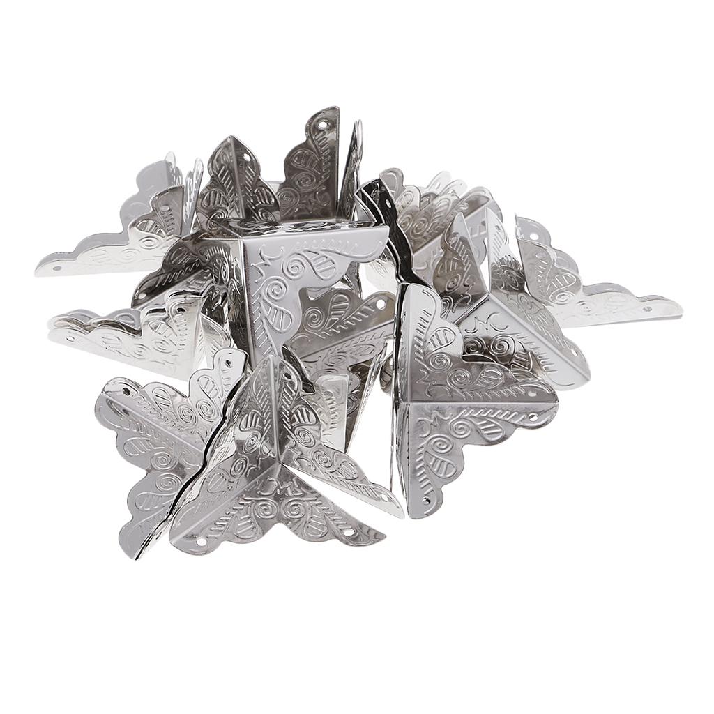 

20 Pieces Metal Corners Jewelry Gift Picture Wooden Suitcase