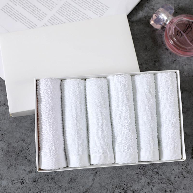 4Pcs 25x25cm Square White Soft Terry Cotton Home Kitchen Bathroom Multifunctional Cleaning Hand Towel