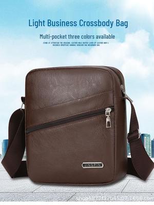 Men's Versatile PU Leather Crossbody Bag - Casual, Large Capacity, Shoulder Bag for Business and Travel