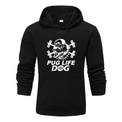 Herbst und Winter neue personalisierte Mops-Leben-Hund bedruckte Kleidung Männer und Frauen Hoodie Liebhaber Pullover Jogging Sport Hoodie