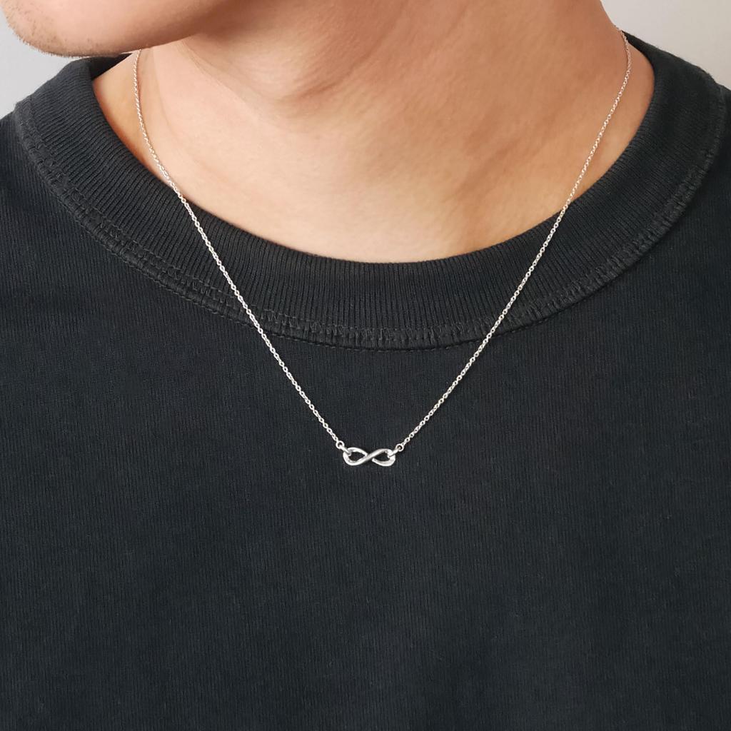 Vendome Aoyama Infinity Sterling Silver Silver ASVN870850SI [Official] Necklace, 925, Men's,