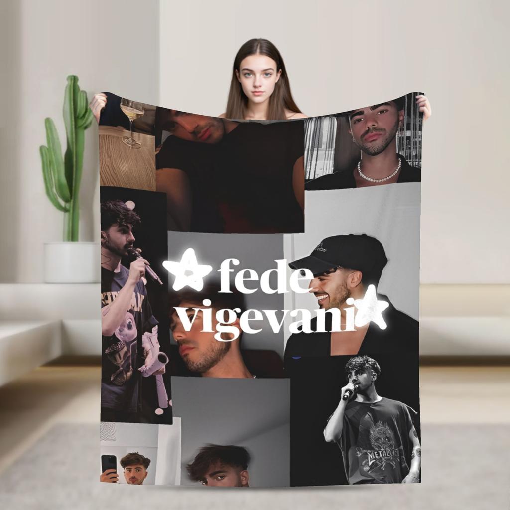Fede V-Vigevani Flanelldecke Club Misterios Warm Weich Überwurfdecke für Außen Dekorative Lustige Tagesdecke Sofa Bettbezug