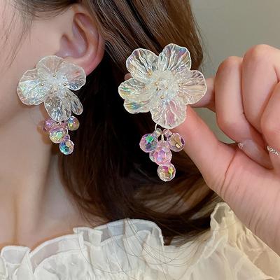 GemChic Women's Earrings Sweet Exquisite Flower Tassel Ear Stud Needle Earrings Birthday Christmas Jewelry Gift