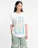 THEMUSEUMVISITOR Check Printed Oversized T-Shirt (White)