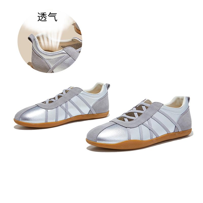 Leather retro cross-strap German training shoes women's summer new flat-bottomed Forrest Gump shoes casual versatile sports shoes