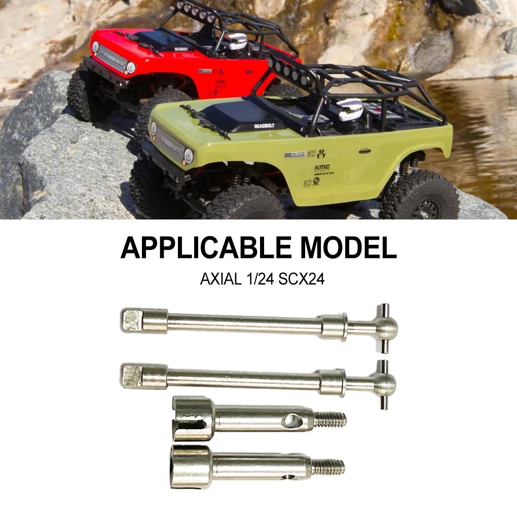 4pcs 1/24 Stainless Steel Wheel Axle For SCX24 Crawler Reinforced RC Car Accessories Replacement Parts RC Upgrade Part