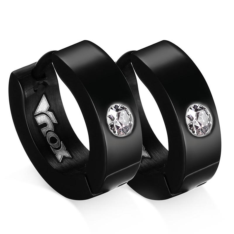 VNOX Cute Hoop Earrings for Men Punk Stainless Steel Huggie Small Earrings 4 Color