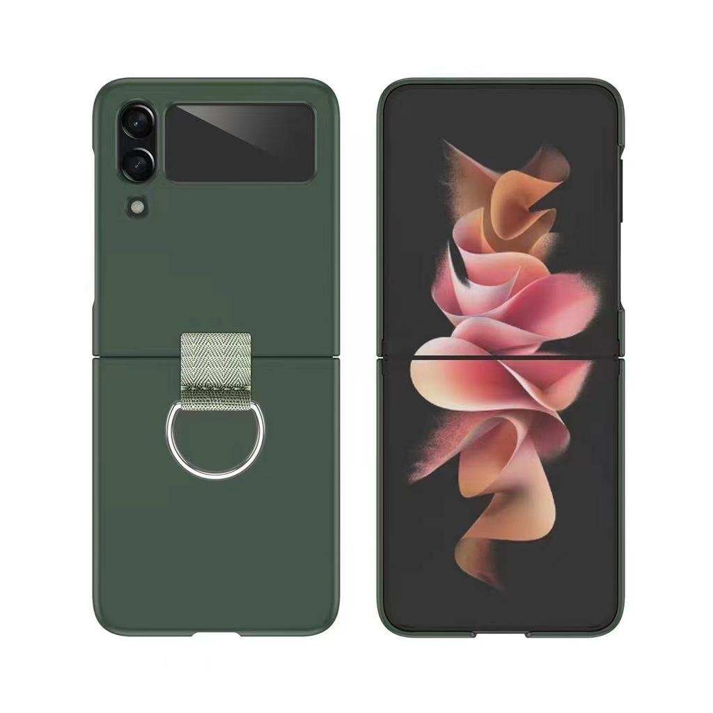 Applicable to Samsung zFlip7 ultra-thin mobile phone case folding screen matte ribbon pull rope ring Z flip4 protective case