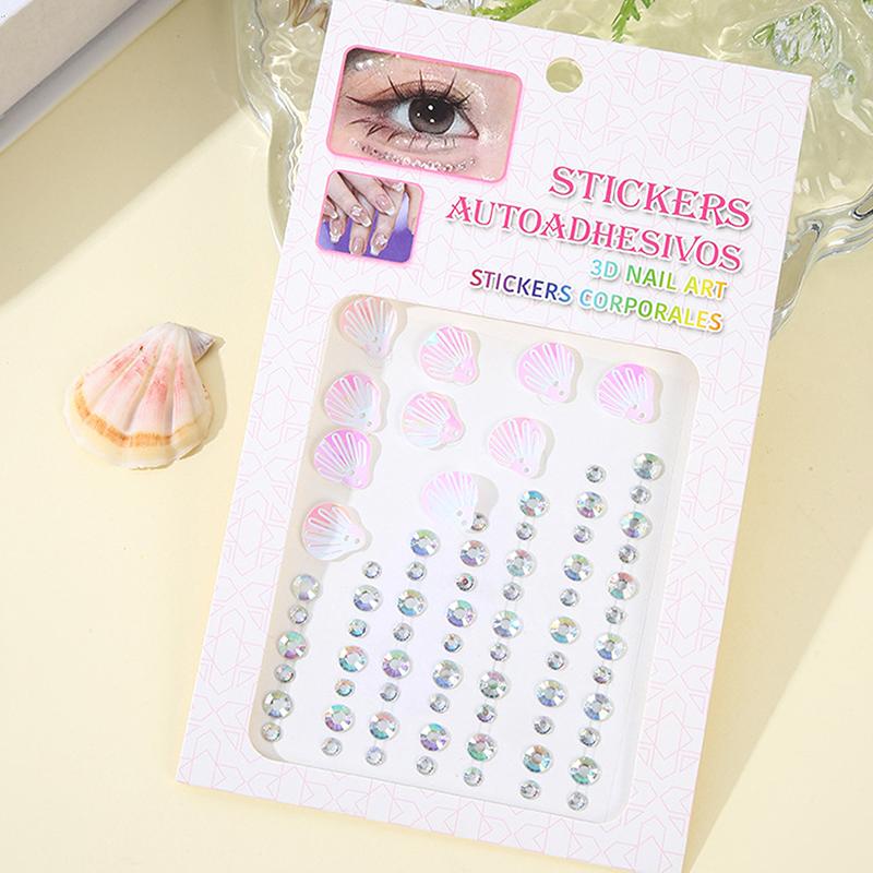 Colorful Butterfly Shell Face Decoration Diamond Sticker Nail Drill Gemstone Stickers Stage Eye Drill Stickers Pearl Sticke