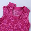 Kids Girls Ballet Dance Gymnastics Leotard Lace Turtle Neck Lace Back Sleeveless