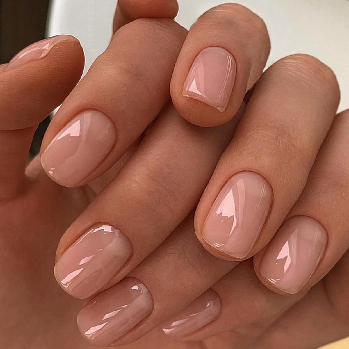 

Nude Solid Color Wearable False Nail Art Stickers & Tips