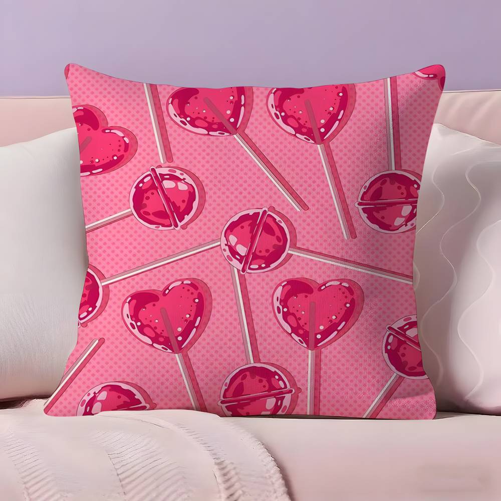 sweet pink candy Pillow Case  Ultra Soft Skin Friendly Fabric Cloud Like Comfort & Concealed Zipper
