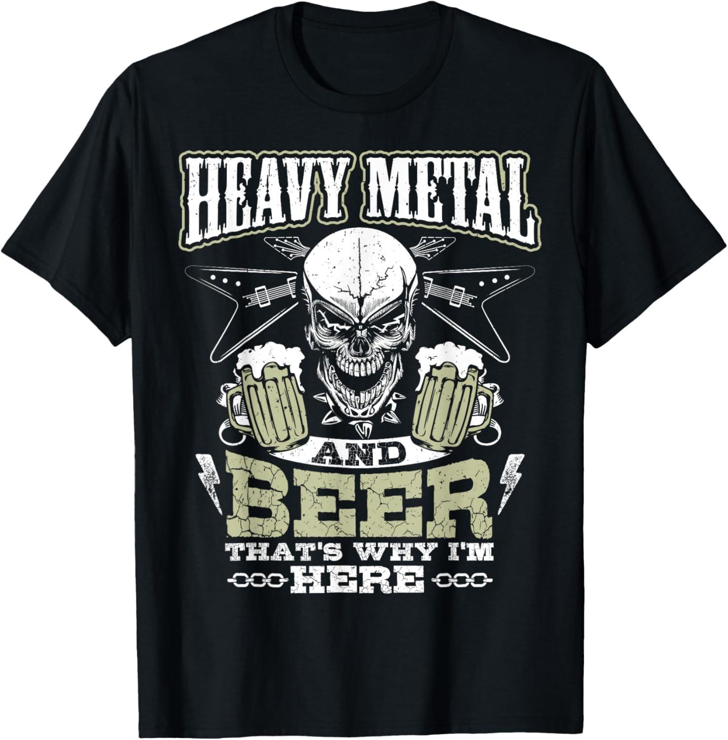 Heavy Metal And Beer Funny T-Shirt For Men And Women S разноцветный