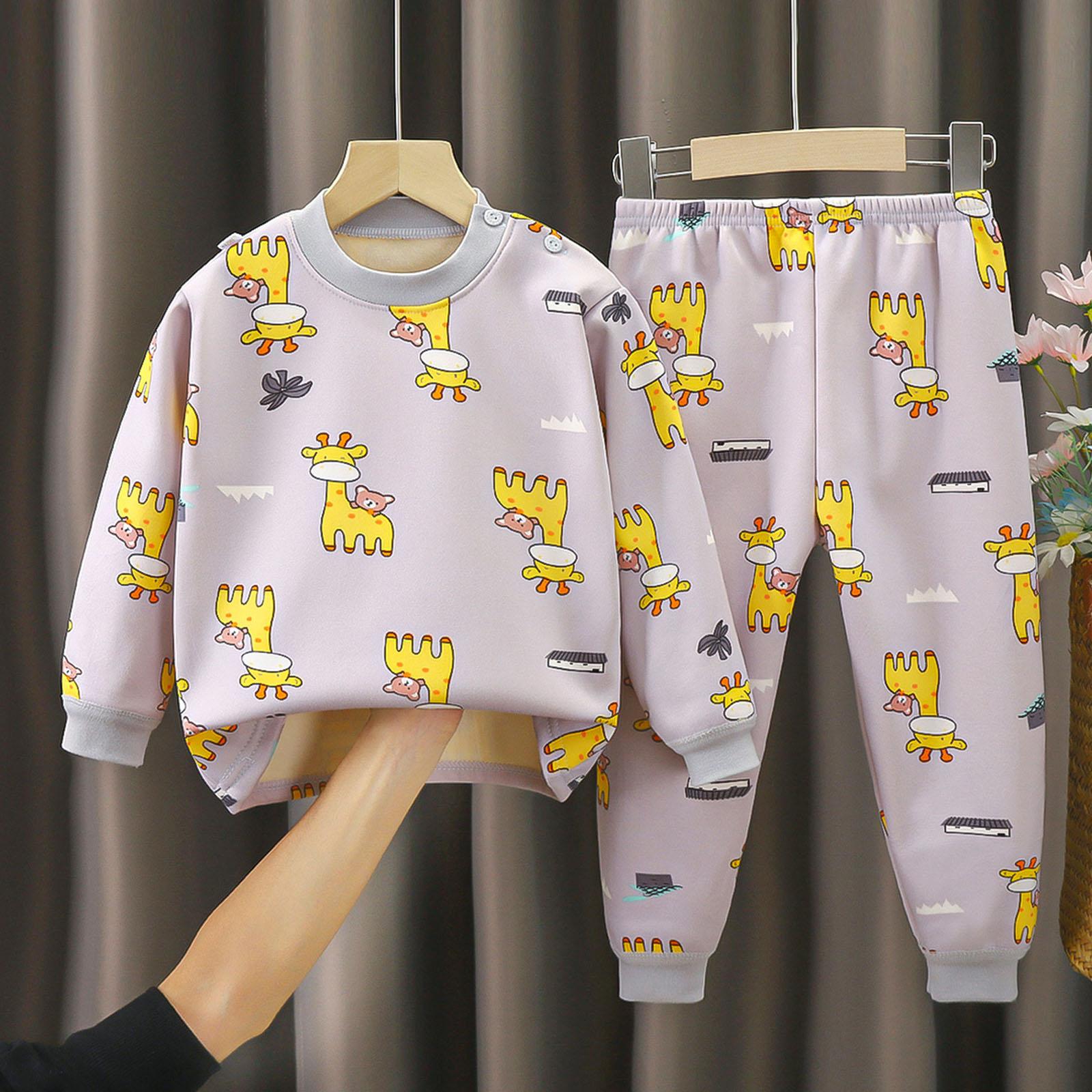 Children s  Fleece-Lined Thermal Underwear Set,  Seamless Clothes, Suitable For Medium And Large Children 140