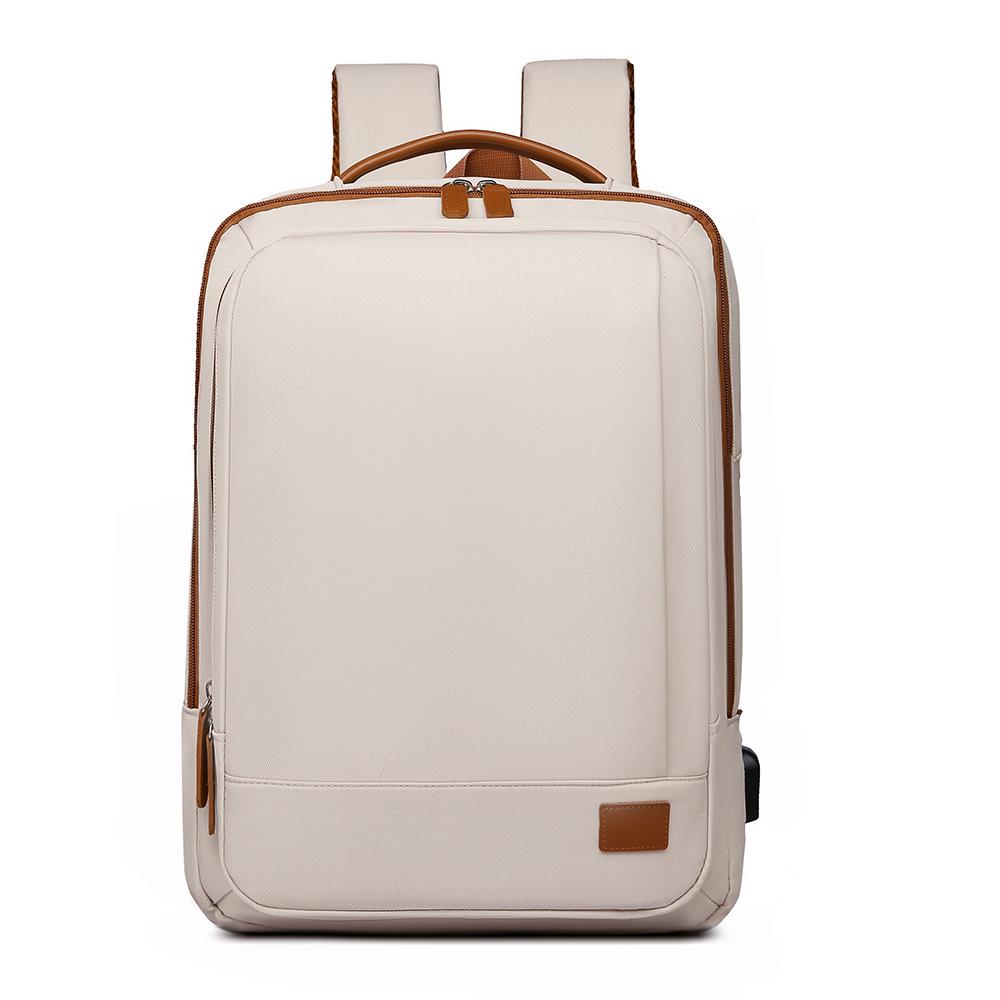 

2025 Lightweight Large Capacity Business Travel Backpack with USB Charging грязно-белый