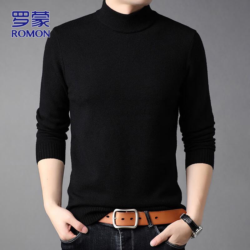 Romon Men s Business Casual Half-High Collar Pullover Sweater 3XL
