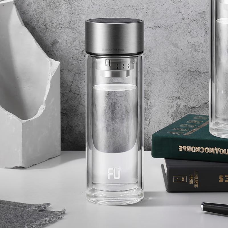 FUGUANG Simple Series Double-Layer Glass Tea Infuser Cup