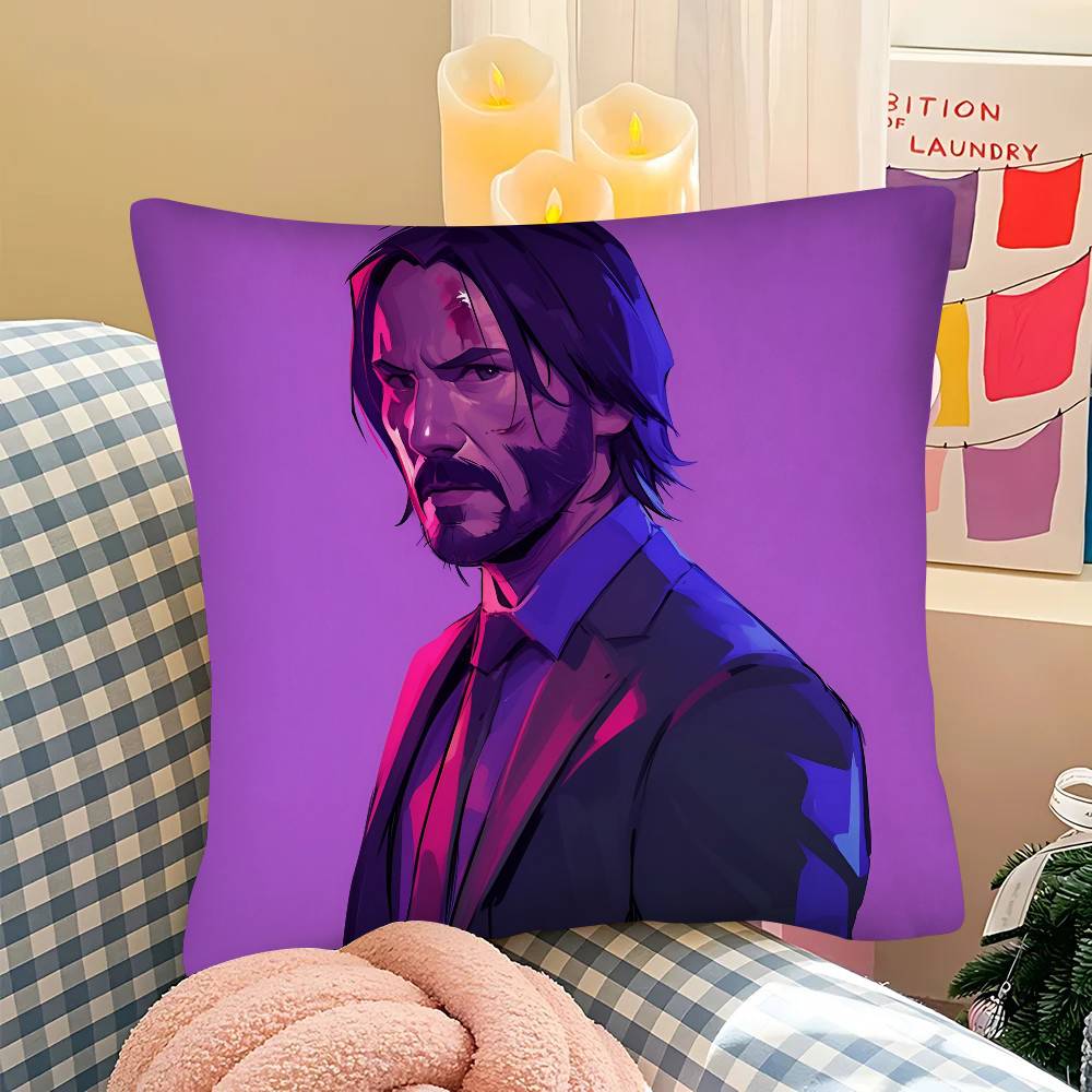 pc Classic Movie John Wick Pillow Case Fashion Square Pillowcase Bedroom Sofa Room Ins Decoration Leisure