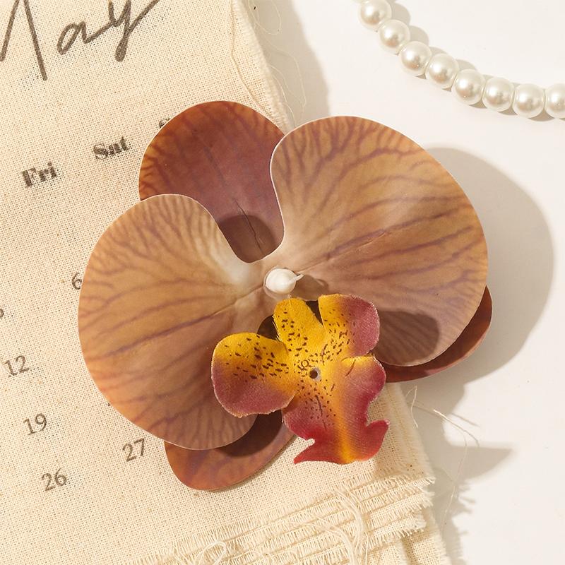 Hot Selling 3/5/10Pcs Butterfly Orchid Artificial Flowers for Home Room Wedding Bridal Accessories Headwear Hair Clips Diy Gift