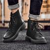 Men Genuine Leather Round Toe Boots British Style Classic Flat Designer Work Boots Outdoor Antiskid Motocross Boot Walking Shoes