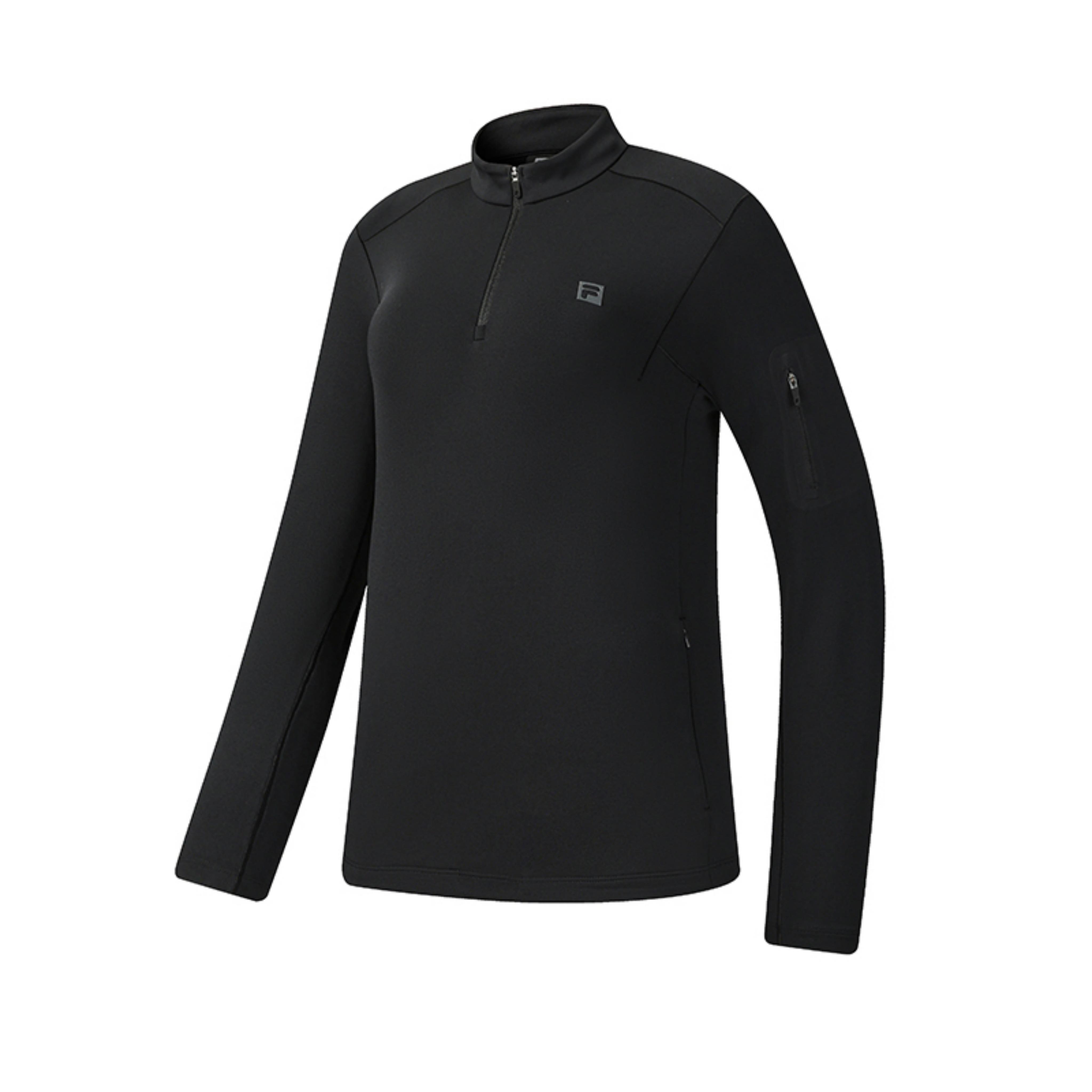 

Fila Explorer Флисовая подкладка Классический Удобный Универсальный Повседневный Спорт На Открытом воздухе Вязаная Футболка с длинным рукавом Женские Топы A61W547201FBK L