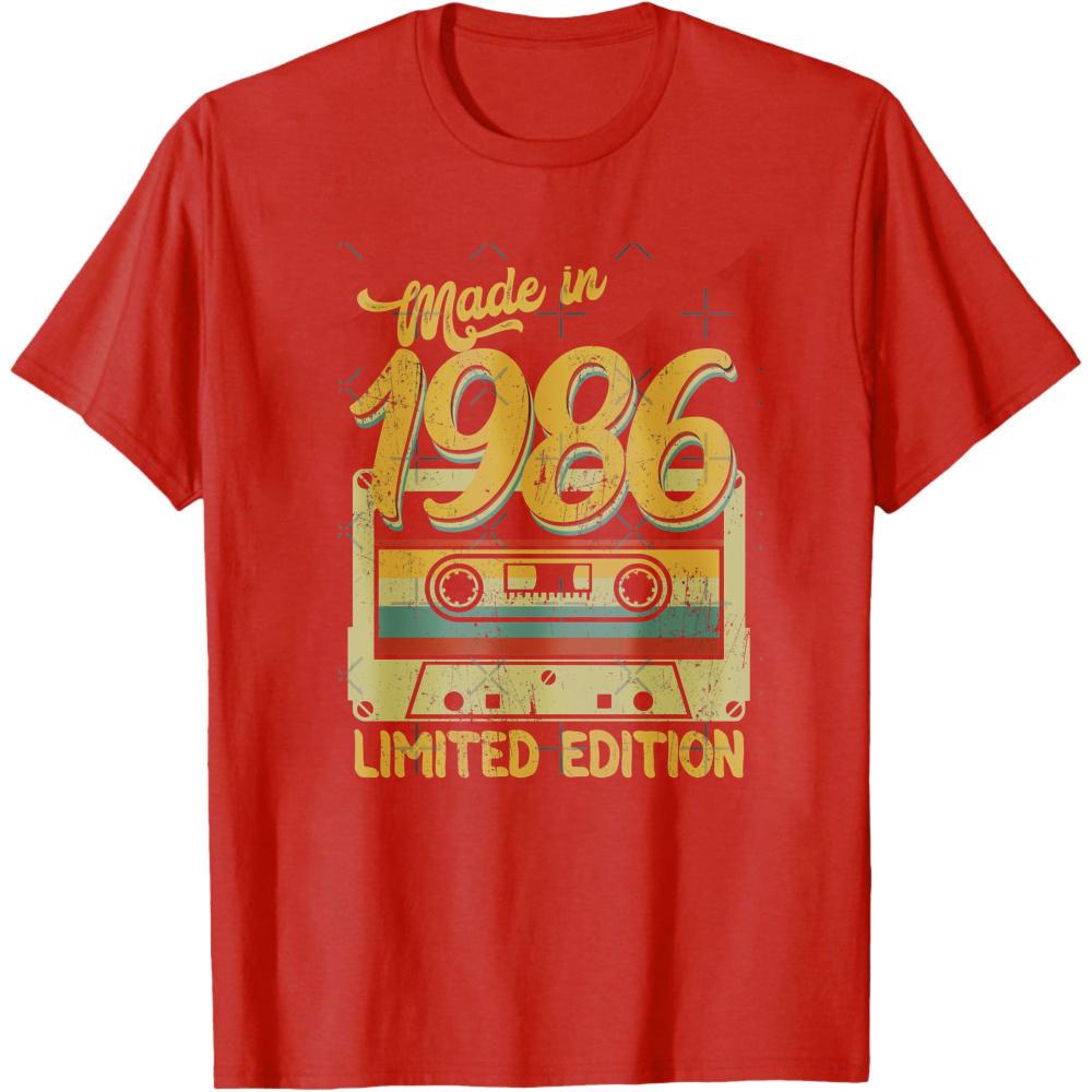 Made in 1986 Limited Edition Cassette Tape Design Men T-Shirt Vintage Retro Style Casual Wear for Birthday Gift for Him