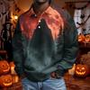 Męska koszula z długim rękawem na Halloween, stylowa, casualowa, imprezowa