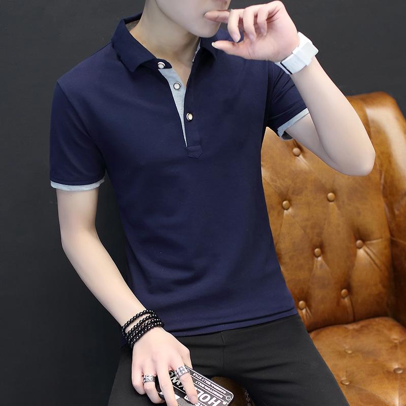 Men's POLO Shirt Pure Cotton Casual Slim Fit Short Sleeved T-shirt Bottom Top for Men