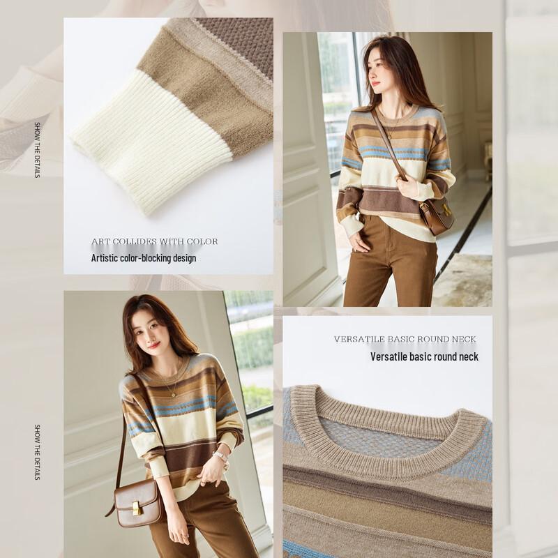 Demana Women's Striped Color-block Knit Sweater