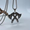 Opk Jewelry Nordic Retro Viking Titanium Steel Tomahawk Pendant Personalized Men'S Hip-Hop Style Necklace