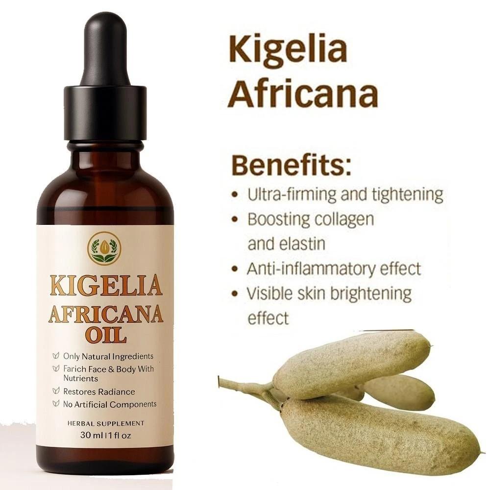 Kigelia Africana Oil 30ml, Natural Herbal Skin Care Oil for Moisturizing, Firming & Radiance, Face & Body Massage Oil, Pack of 2