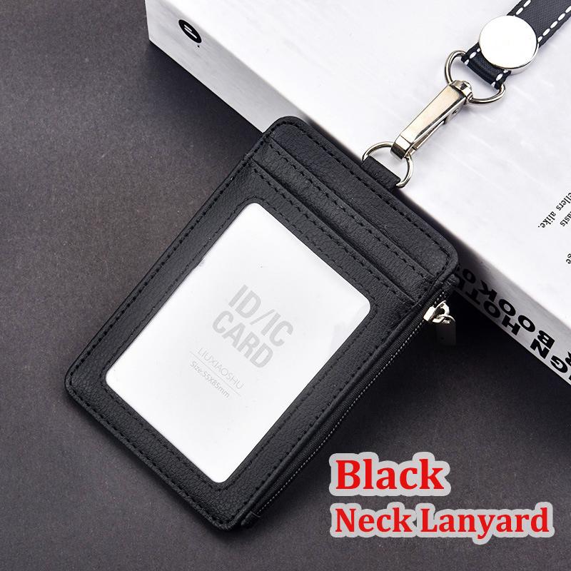 Multifunctional Zipper Work ID Card Holder with Lanyard Identity Access Staff Badge Multi-Card Bank Campus School Office Card Holder