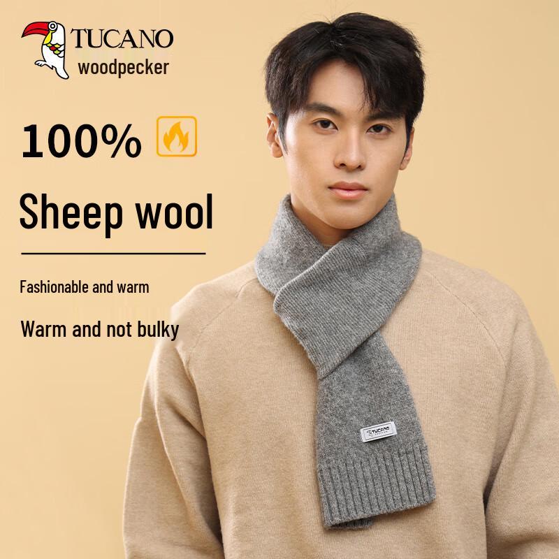 Woodpecker Men's Pure Wool Winter Scarf