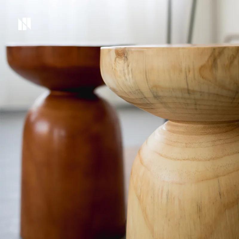 Moderner minimalistischer Vollholz Pier Baumstumpf Hocker Designer Kreativer runder Hocker Ferienwohnung Dekoration Baumstumpf Hocker