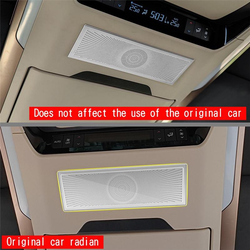 A03E-For Toyota Alphard/Vellfire 40 Series Stainless Steel Middle Row Roof Speaker Cover Interior Trim Replacement Parts Silver