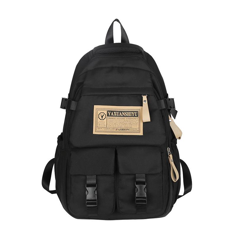 Fashionable casual large capacity multi-pocket labeling contrast color school bag for men and women students 23 autumn and winter new backpack