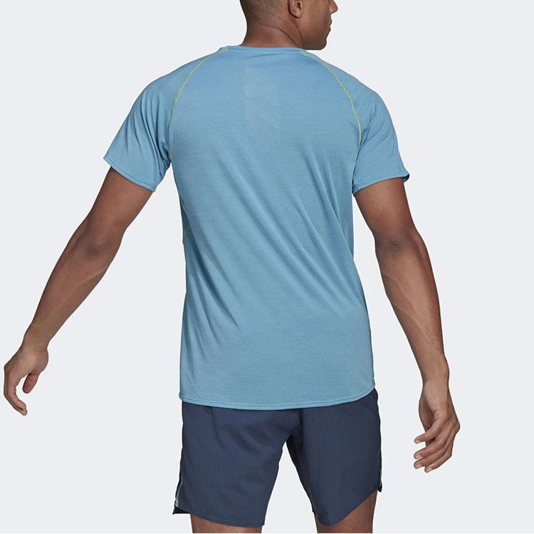 Adidas Adi Runner Tee Training Sports Crew Neck Short Sleeve T-Shirt Men Tops Blue GJ9886