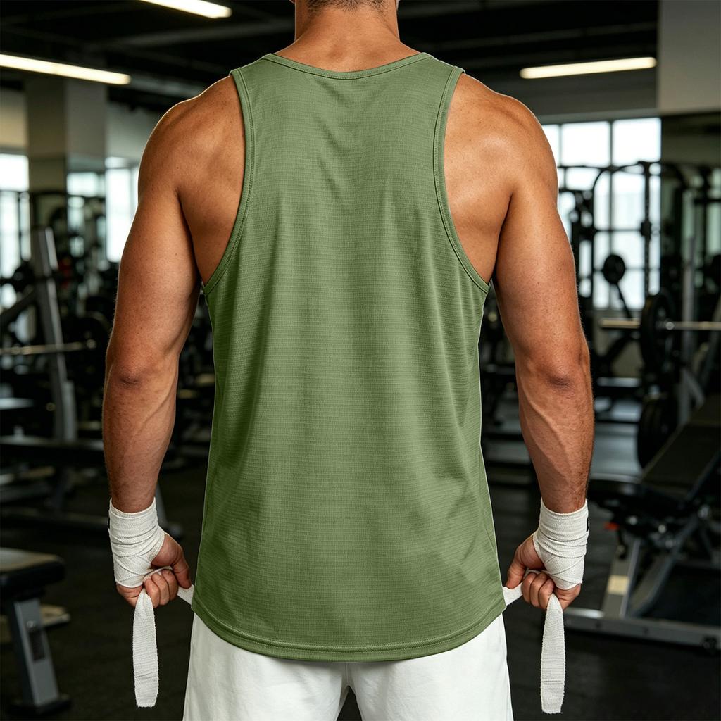 Men’s Casual Outdoor Sports Tank Top Sleeveless Crew Neck Vest Lightweight Breathable Quick Dry Athletic Shirt for Daily Wear Workout Running Training