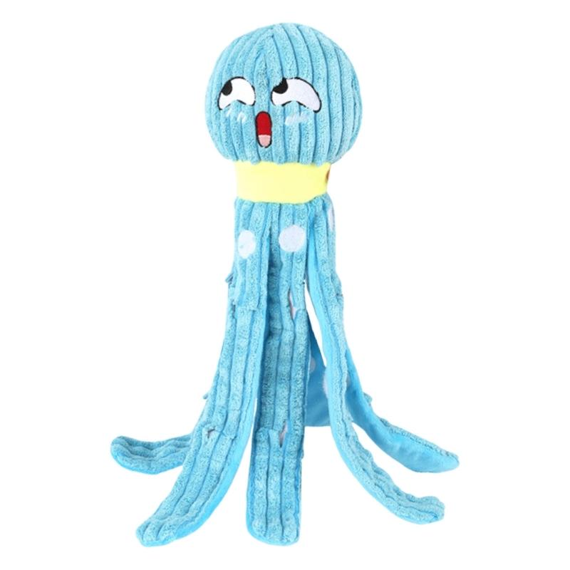 

Multifunctional Interactive Dog Toy Plush Octopuses Shape Teething Plush Toy Teeth Chewer Game Dental Care 1