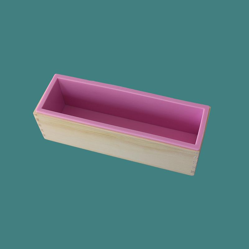 Rectangular Silicone Soap Mold & Wood Box for DIY Cold Process Soap Making (1200g Capacity)