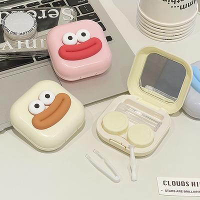 Small Contact Lens Case Cute Sausage Mouth Contact Lens Box Portable Travel Contact Lens Lenses Container Box For Travel Set
