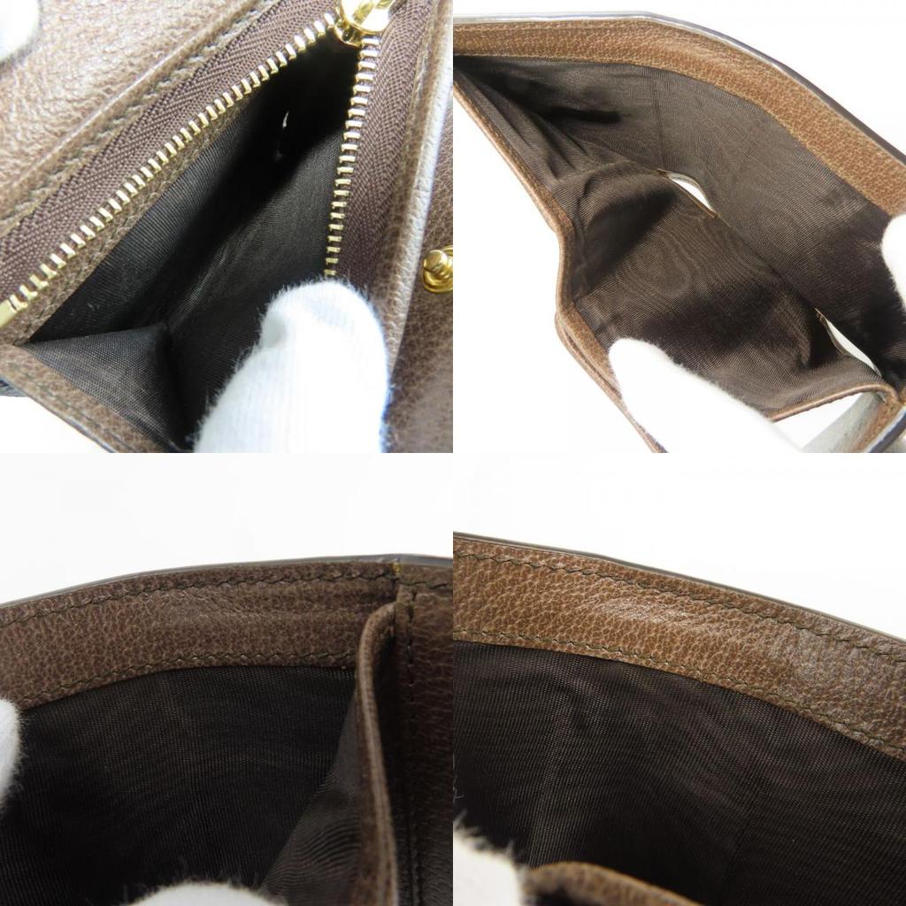 Used GUCCI Tri-fold wallet 523174 Sherry line Ofidia leather Brown Accessory
